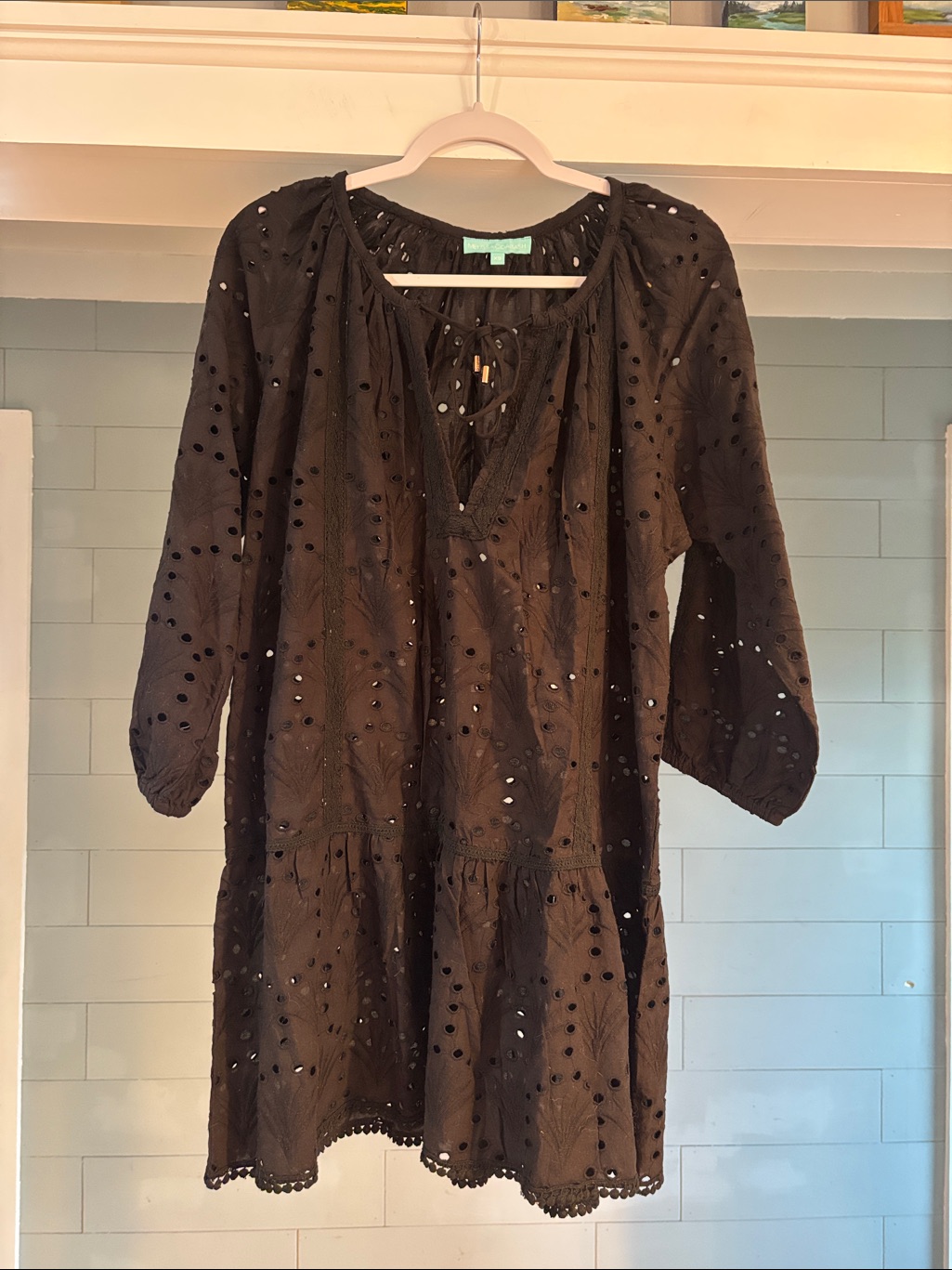 Melissa Odabash Ashley Eyelet Detail Cotton Cover-Up Tunic